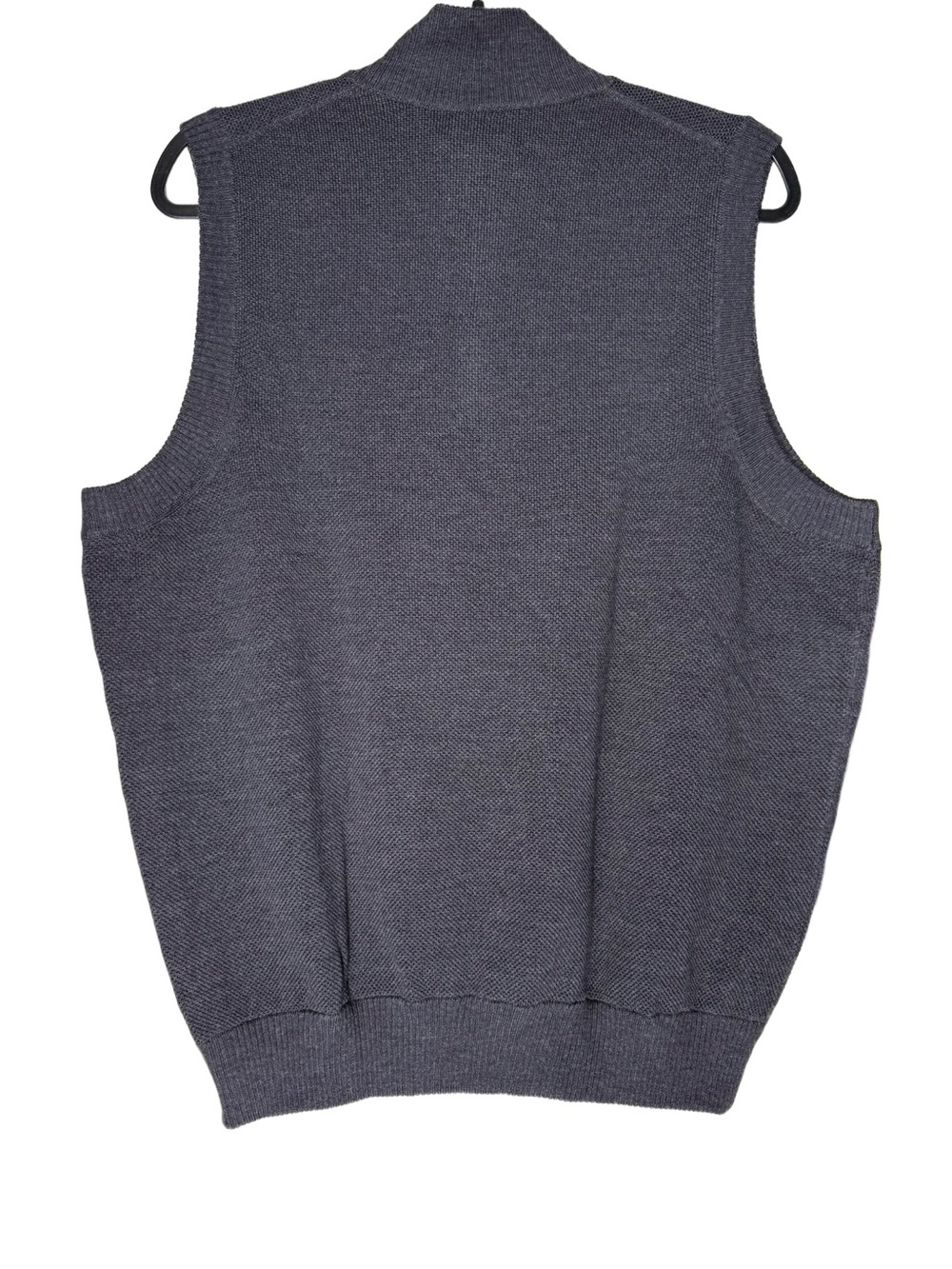 Thomas Dean Zegna Merino Wool Sweater Vest Medium Gray 1/4 Zip Italy Luxury Golf - Picture 2 of 6